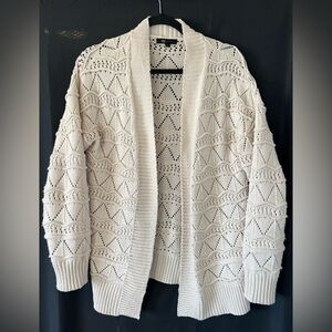 Frye Women's Ivory Long-Sleeve Open Knit Cardigan Sweater Size Small